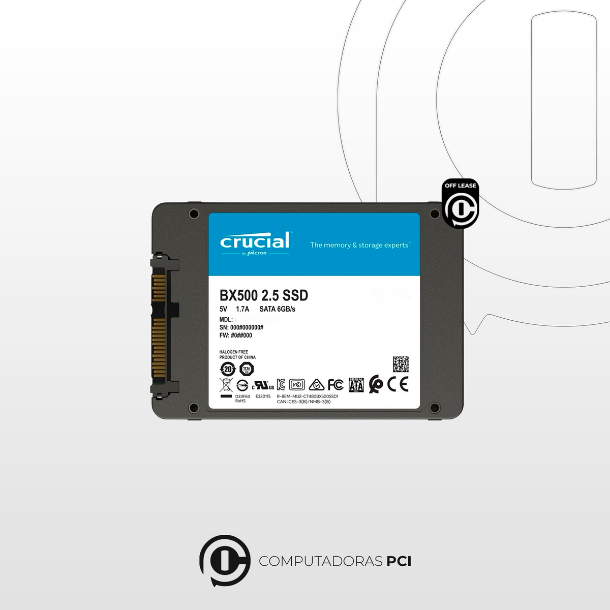 Disco Duro Sólido - 500GB - 2.5"  - Crucial